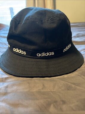 adidas Black Kids Bucket Hat with Logo Band